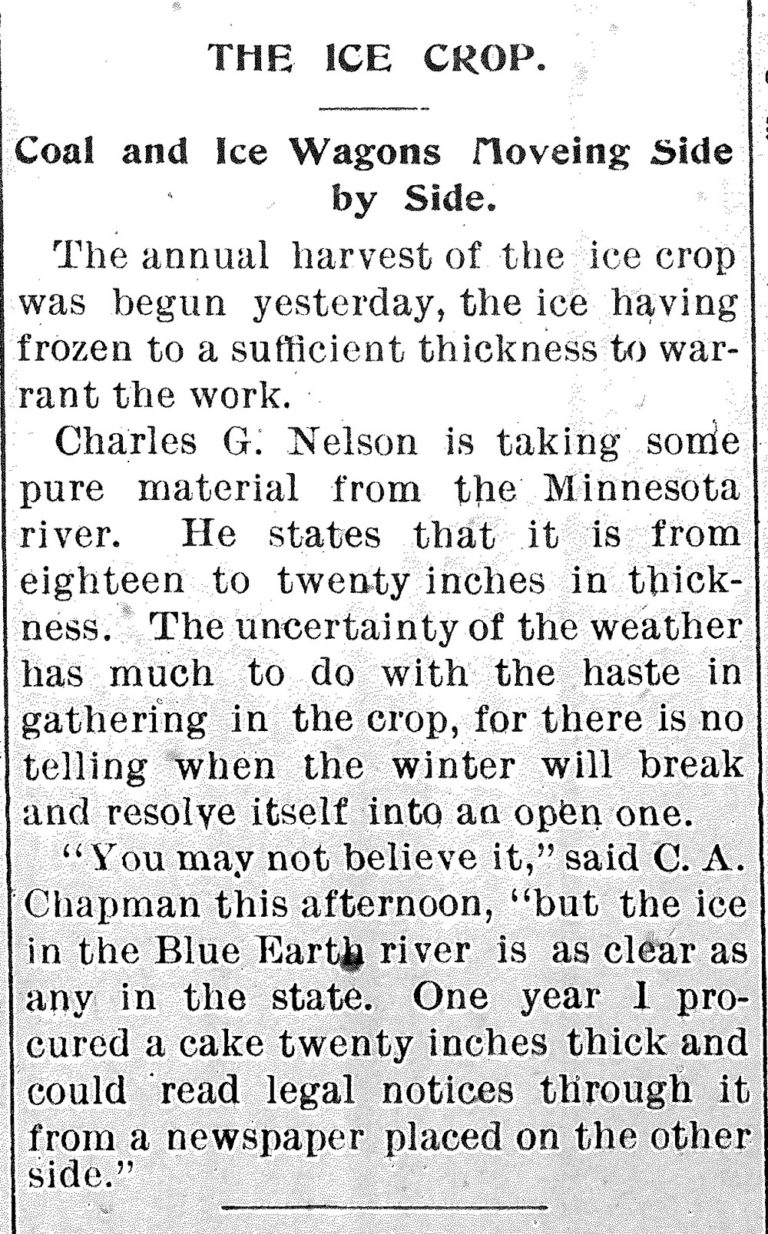 Ice Cold History - The Era of the Ice Harvesting Industry - MankatoLIFE