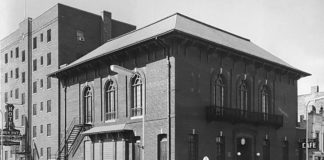 Photo Courtesy of Photo Associates - Art Fleming owner/photographer - Elks Lodge and Ben Pay Hotel at the corner of Hickory and Second Streets