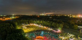 Photo by Jason Smith Aerial Imagery Media - Vetter Stone Amphitheater in Riverfront Park during Ribfest