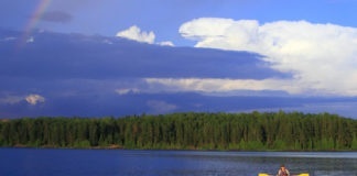 Kayak on water